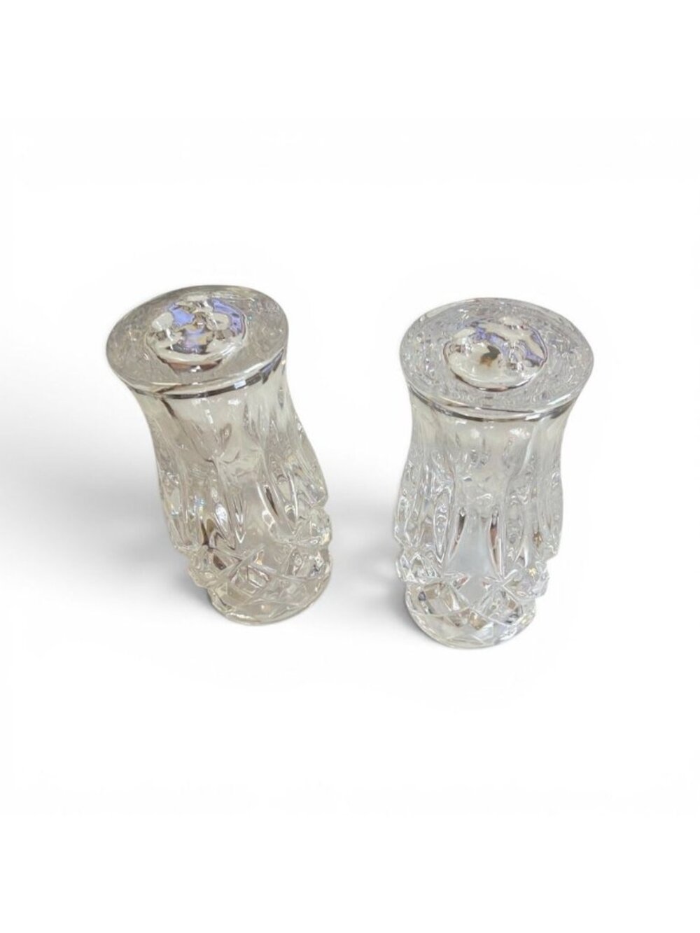 King Edward Collection Lead Crystal Salt & Pepper Shaker Set 3" Germany Gorham B